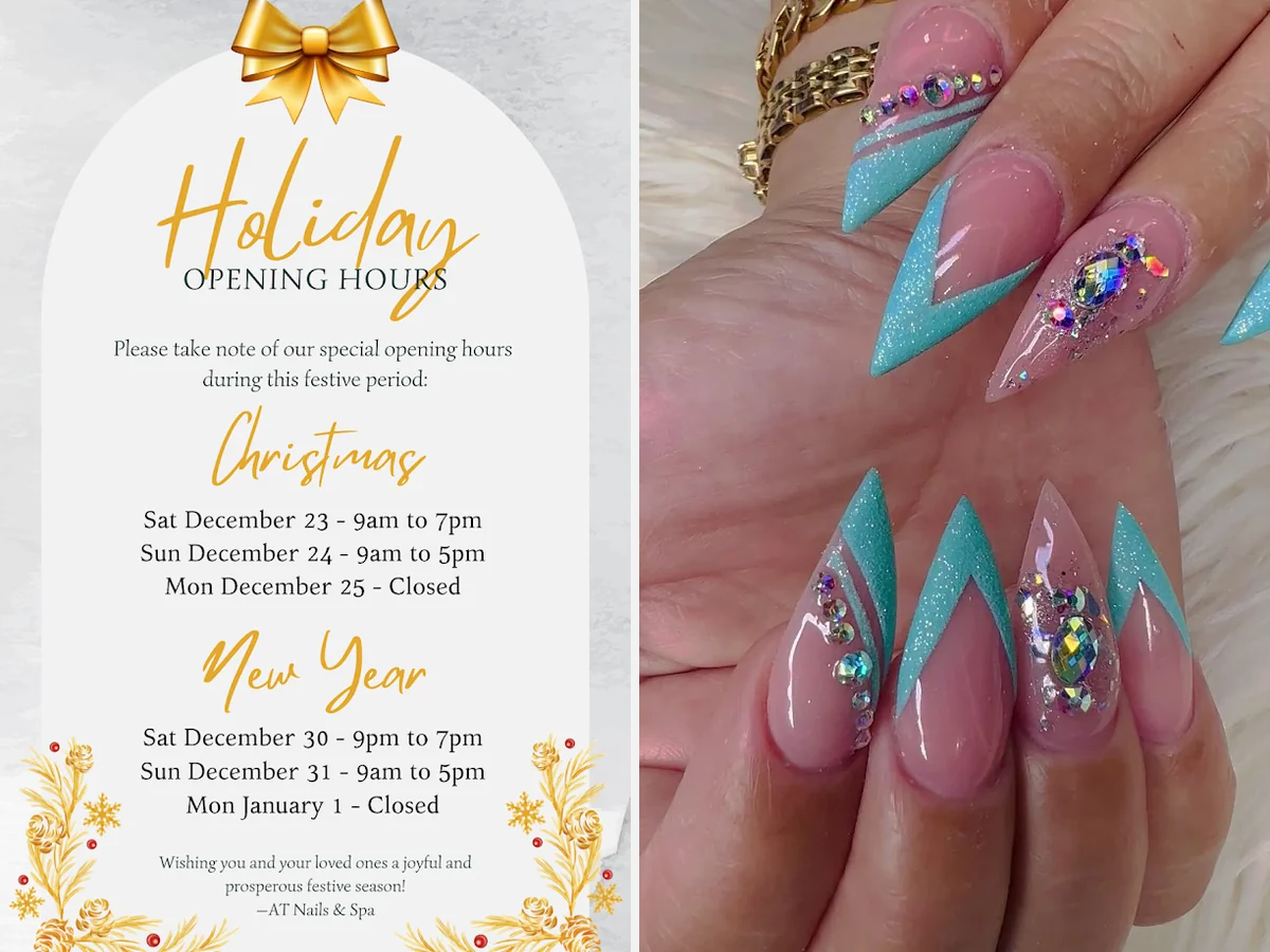 Close-up of a fresh nail service.